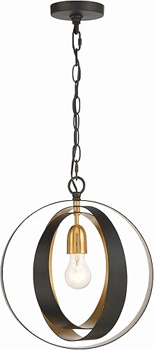 Miniatura 2 de Crystorama Luna - Lámpara de araña inglesa de bronce y oro antiguo con una luz