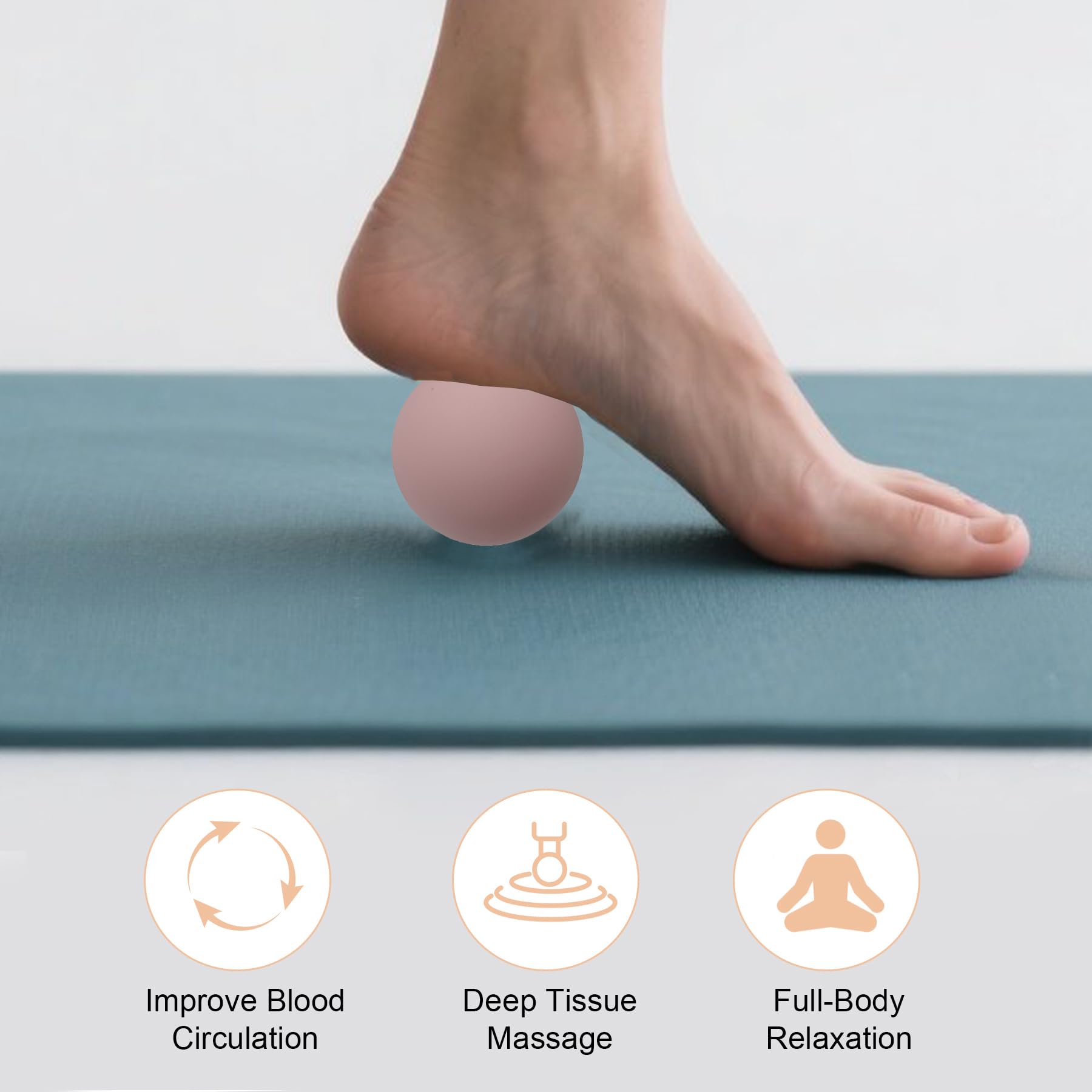 Juego de 4 bolas de masaje, rodillo de masaje para aliviar la fascitis plantar, terapia del dolor de pies, espolón de talón, punto de activación, espalda, brazo, cuello, dolor muscular