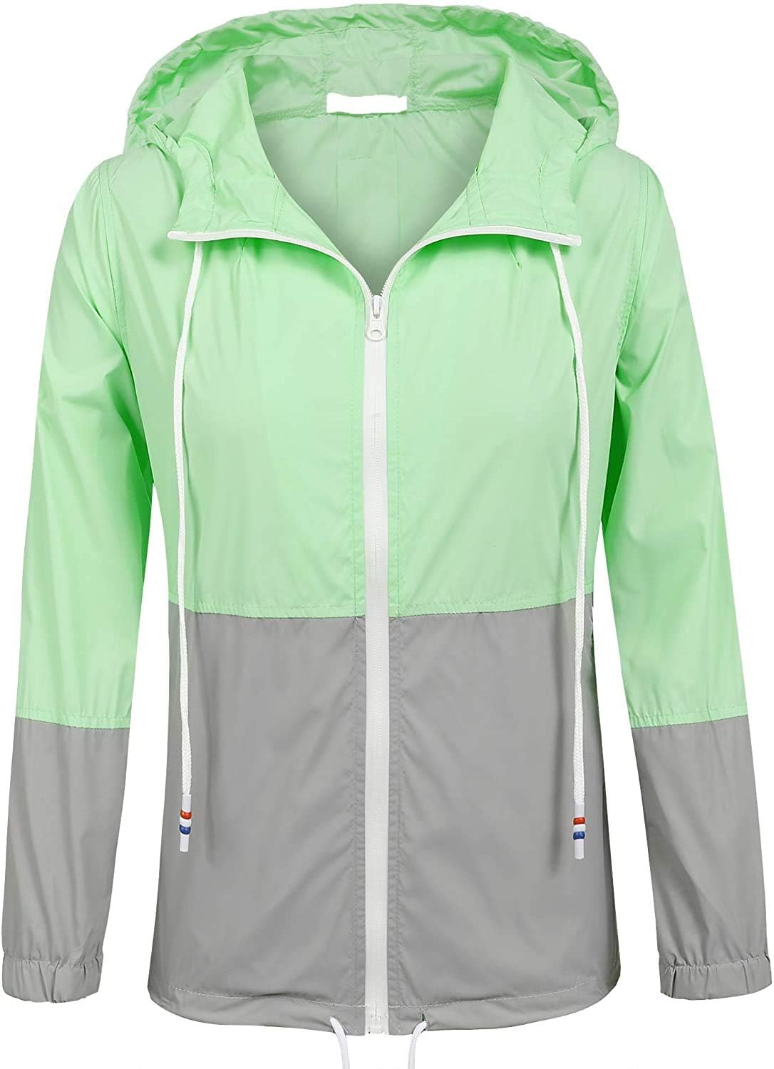 SoTeer Women's Waterproof Raincoat Outdoor Hooded Rain Jacket Windbreaker (15 Colors S-XXXL)