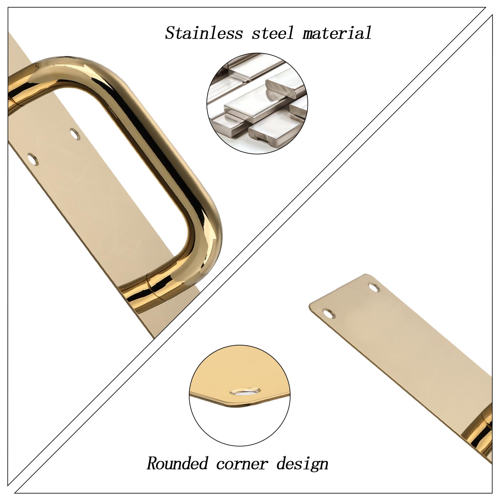 GINZER Push Pull Door Handle Set, Commercial Heavy Duty Sliding Door Handles - Image 4