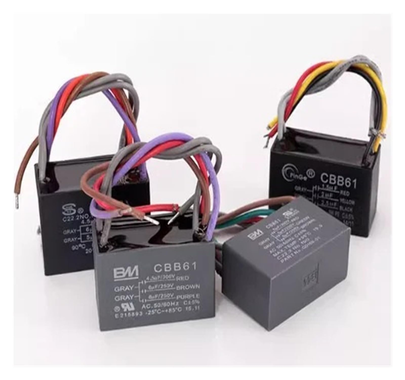 CBB61 Capacitor 2.5uF + 3.5uF + 4uF 5 Wire 250VAC Capacitor Fit for Ceiling Fan Accessories