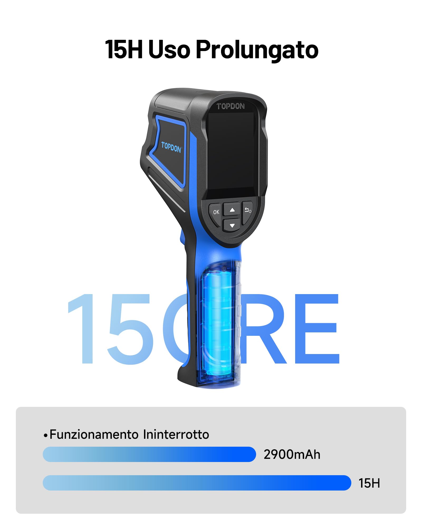 TOPDON Termocamera TC004 Mini, 240x240 IR Telecamera Termica con 15 Ore Batteria, -20°C~450°C, 25 Hz Termocamera Professionale Portatile per HVAC, Perdite Acqua, Manutenzione Casa ed Elettriche