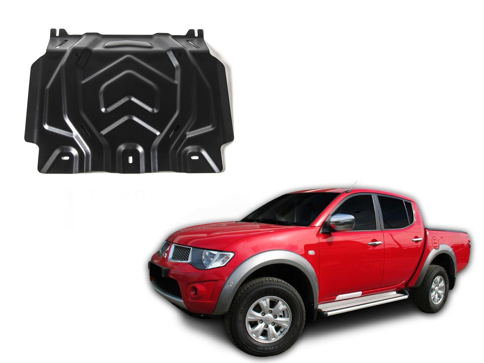 J&J AUTOMOTIVE Protection sous Moteur en Acier pour Mitsubishi L200 Depuis 2015, Plaque de Protection de Châssis, Épaisseur 2 mm, 1x Protection Moteur