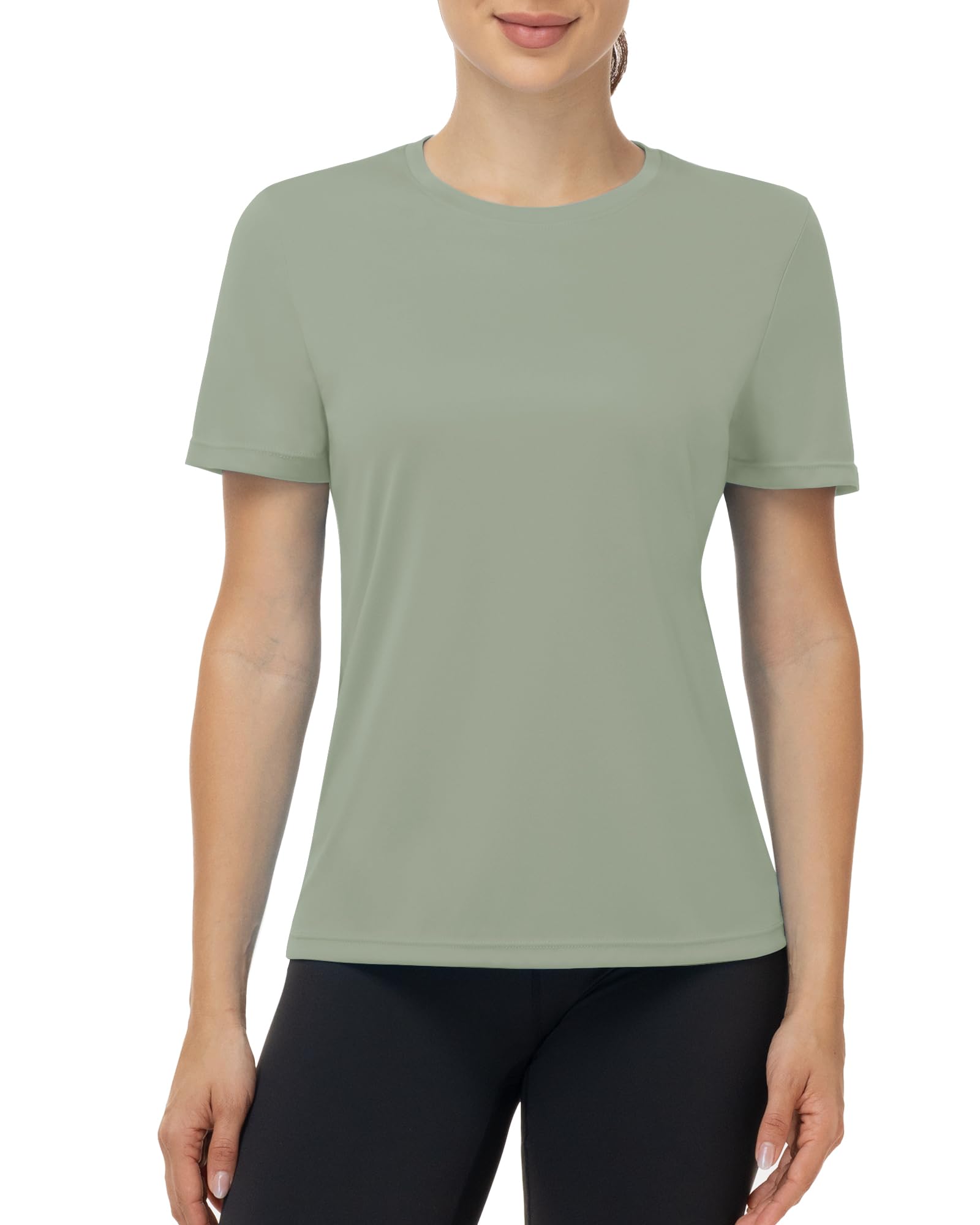 ELIRAVO UV Shirt Damen Kurzarm, UPF 50+ Sonnenschutz Funktionsshirt Atmungsaktiv Schnelltrocknend Schwimmshirt Sportshirt Leicht Weich Rashguard für Gym Fitness Yoga Laufen Outdoor