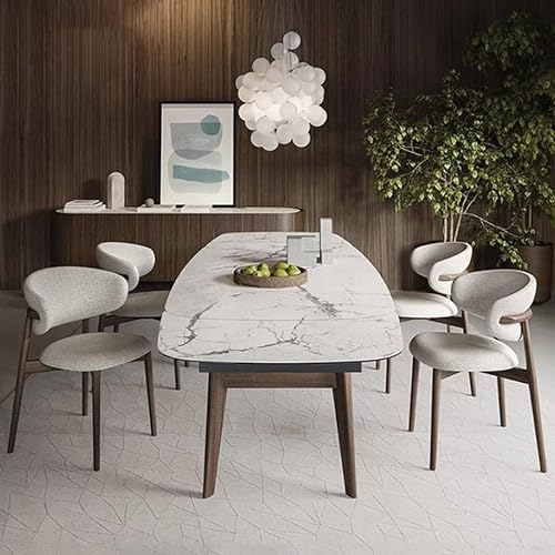 Miniatura 9 de YVYKFZD Juego de sillas de comedor, sillas de cocina de madera maciza, silla de comedor tapizada con respaldo curvo, silla de sala de estar sin