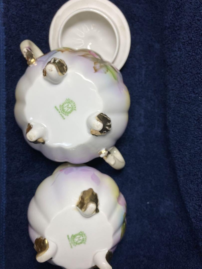 Amazon.co.jp: 豪華 オールドノリタケ 金盛花柄のシュガーポット  