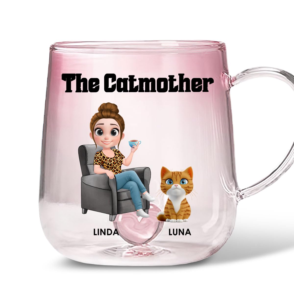 Amazon.com | Wrappiness The Catmother Personalized Pink Gradient