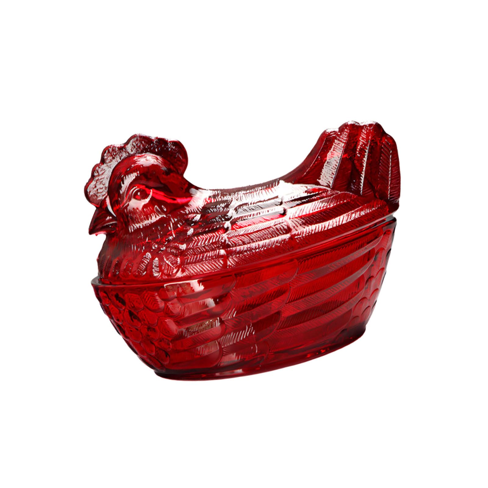 Msioytog Artistic Transparency Chicken Shaped Candy Jar with Lid Storage Container Ideal for Snacks and Small Items Crystal Storage Jar