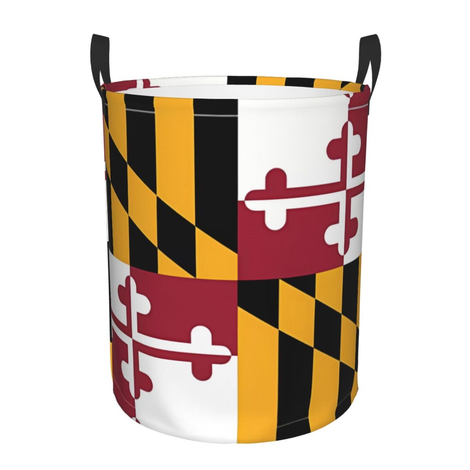 M Collapsible Flag of Maryland Print Circular Hamper Round