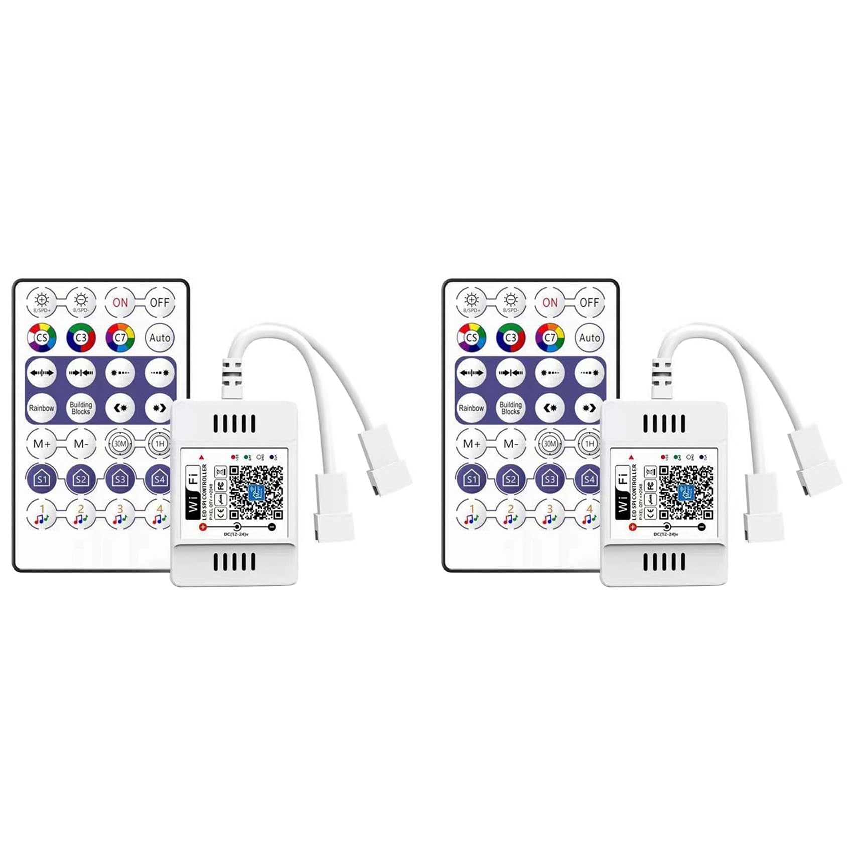 Jnchdghwa White 2X Dc12-24V 28 Key Controller Wifi App Music Voice Remote Control For Ws2812b Ws2811 Rgb Led Strip Light Home Dimmer