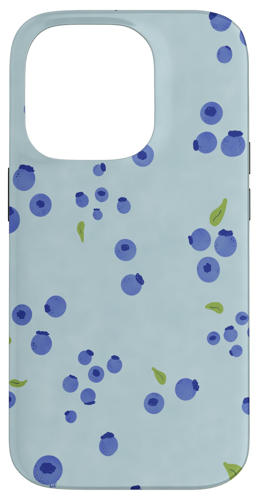 Pretty Powder Blue Blueberry Pattern Case for iPhone 14 Pro