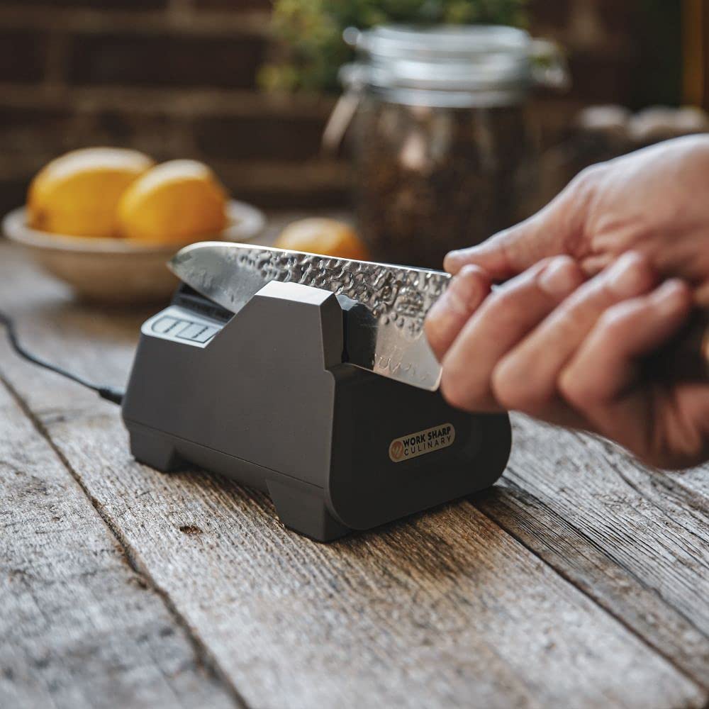 WORK SHARP Afilador de cuchillos eléctrico - CPE2-I Sistema de afilado de cuchillos de cocina eléctrico - El mejor afilador de cuchillos de cocina profesional del mundo para el hogar y la oficina