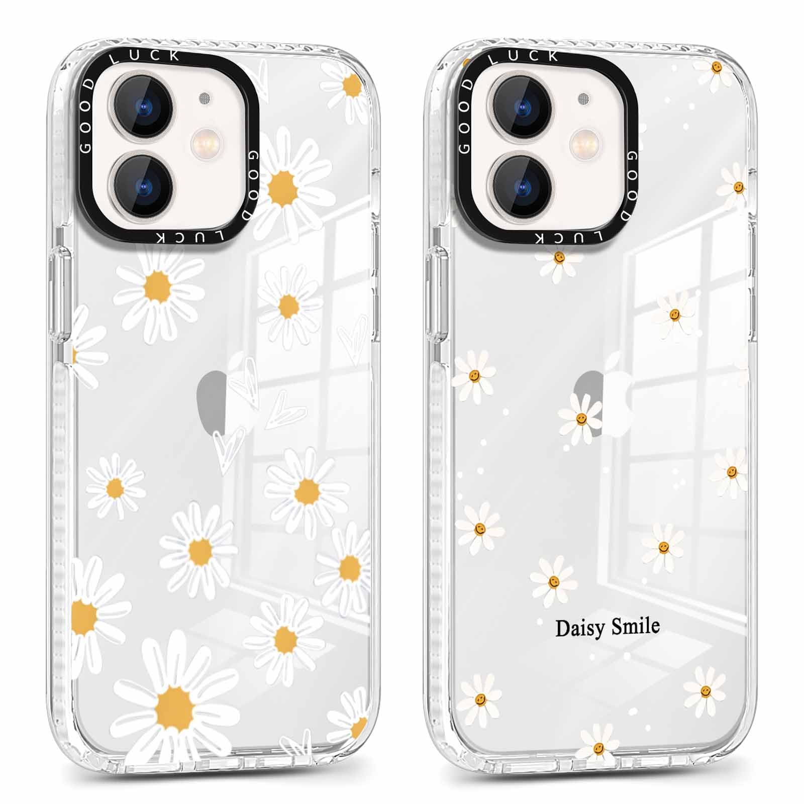 Coiwxmoi 2er Set Blumen Handyhüllen Für IPhone 12 Pro Max – Durchsichtige, Stoßfeste TPU Schutzhülle Mit ästhetischem Muster Für Mädchen & Frauen