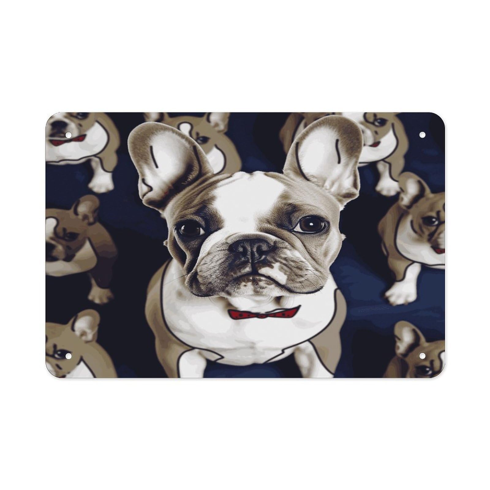 Fekiloot Style Cute French Bulldog Metal Signs Wall Art Tin Sign