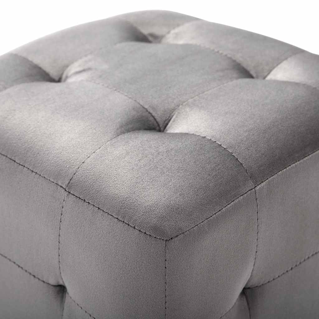 Fengshui 2 pouf, grigio, 30 x 30 x 30 cm, in velluto
