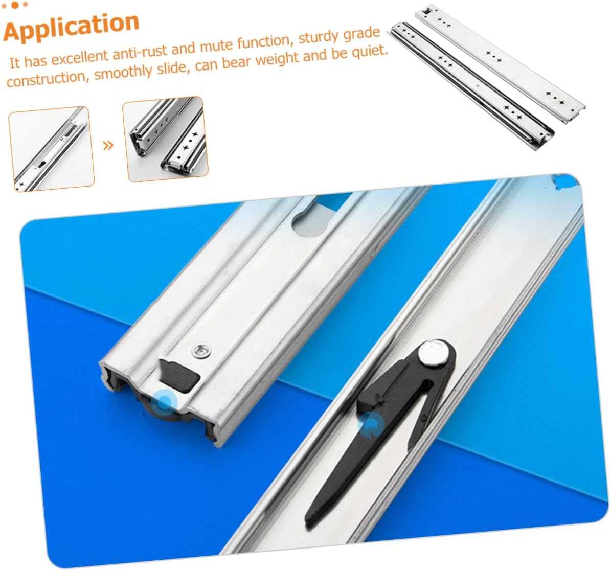 Heavy Duty Locking Drawer Slides Full Extension 14-inch Side Mount Ball Bearing Metal Rails for Cabinet and Dresser Drawers, 250 Lb Capacity, 2pcs Set
