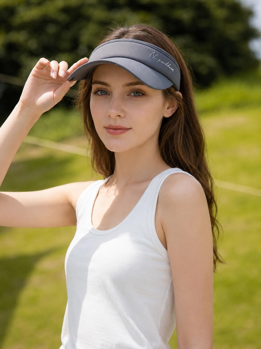 Sun Visor Hat for Men Women, Cooling Sport Visor with Wide Brim, UPF 50+ Adjustable Running Hat for Outdoor image 5