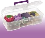 Akro-Mils Boîte à Outils en Plastique ProBox de 12 po, Rangement pour Fournitures d'Art, Loisirs ou Artisanat, Modèle 09912CLPUR, (12 po x 5-1/2 po x 4 po), Transparent