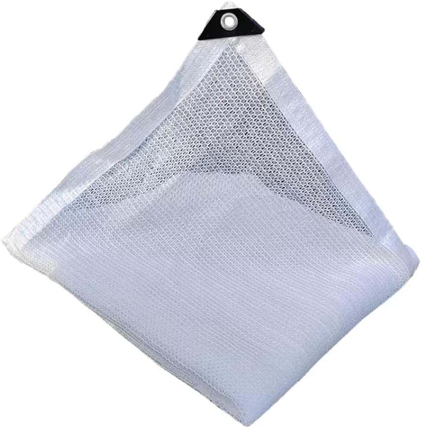 Shade Net White with Grommets,50% Sunblock Shade Cloth Shade Mesh,Shade Sail,Breathable Shade Netting,Sunscreen Fabric,Shading Net for Greenhouse Plant Garden Pergola Patio(Size:8x8m)