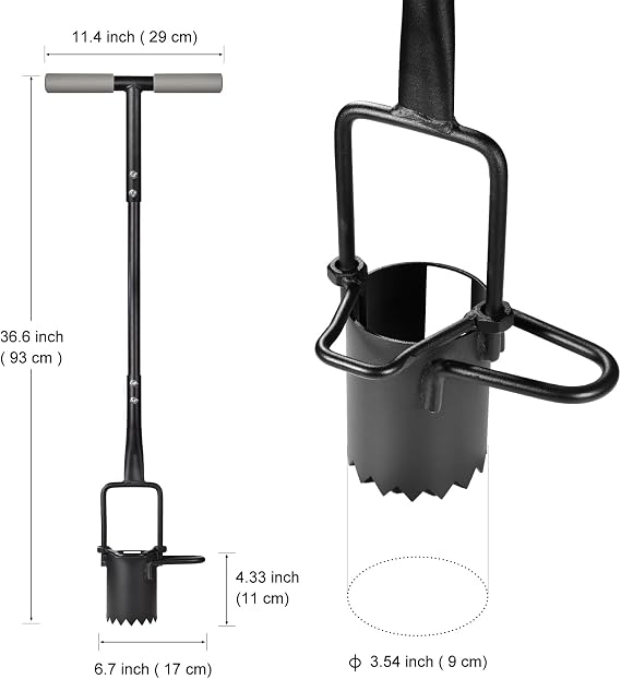 Omesata Sod Plugger, Bulb Planter Grass Plug Tool for Digging Holes