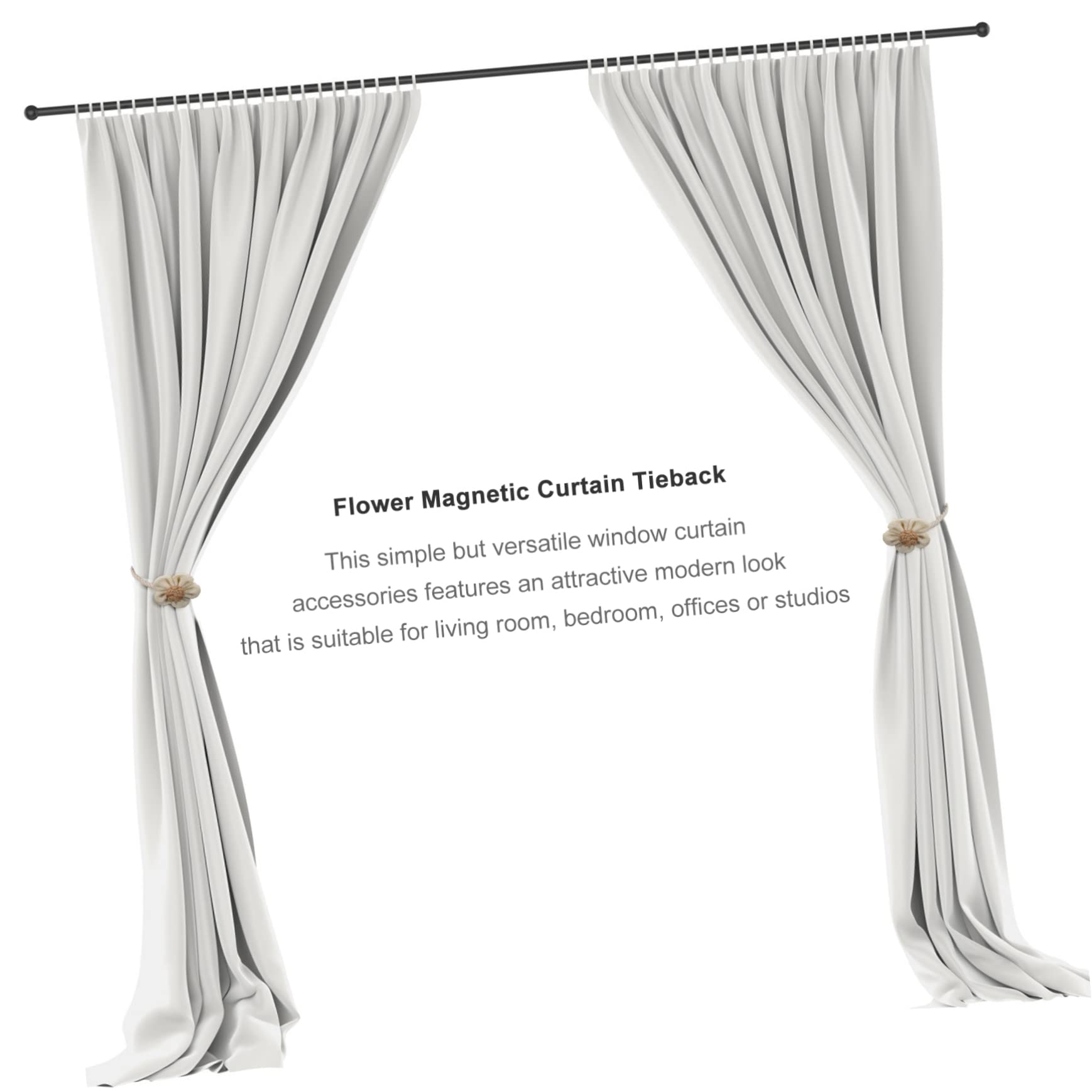 Ebrasses De Rideaux Corde En Coton 4 Pièces Beige Attaches Rideaux