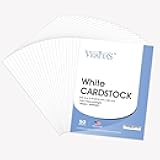 Veritas Extra Heavyweight White Cardstock 8.5 x 11”, 130lb/300gsm Thick 14pt Cover Card Stock, 50 Sheets, Made in USA, for Invitations, Certificates, Greeting Cards, Covers & Presentation Projects