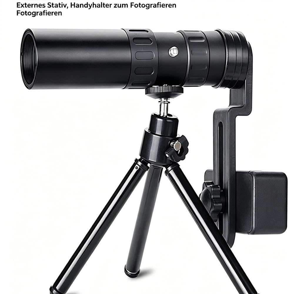 Zoom Jumelles monoculaires 10-300 x 40 mm, grossissement HD, mini télescope pour extérieur, observation des oiseaux et concerts, noir