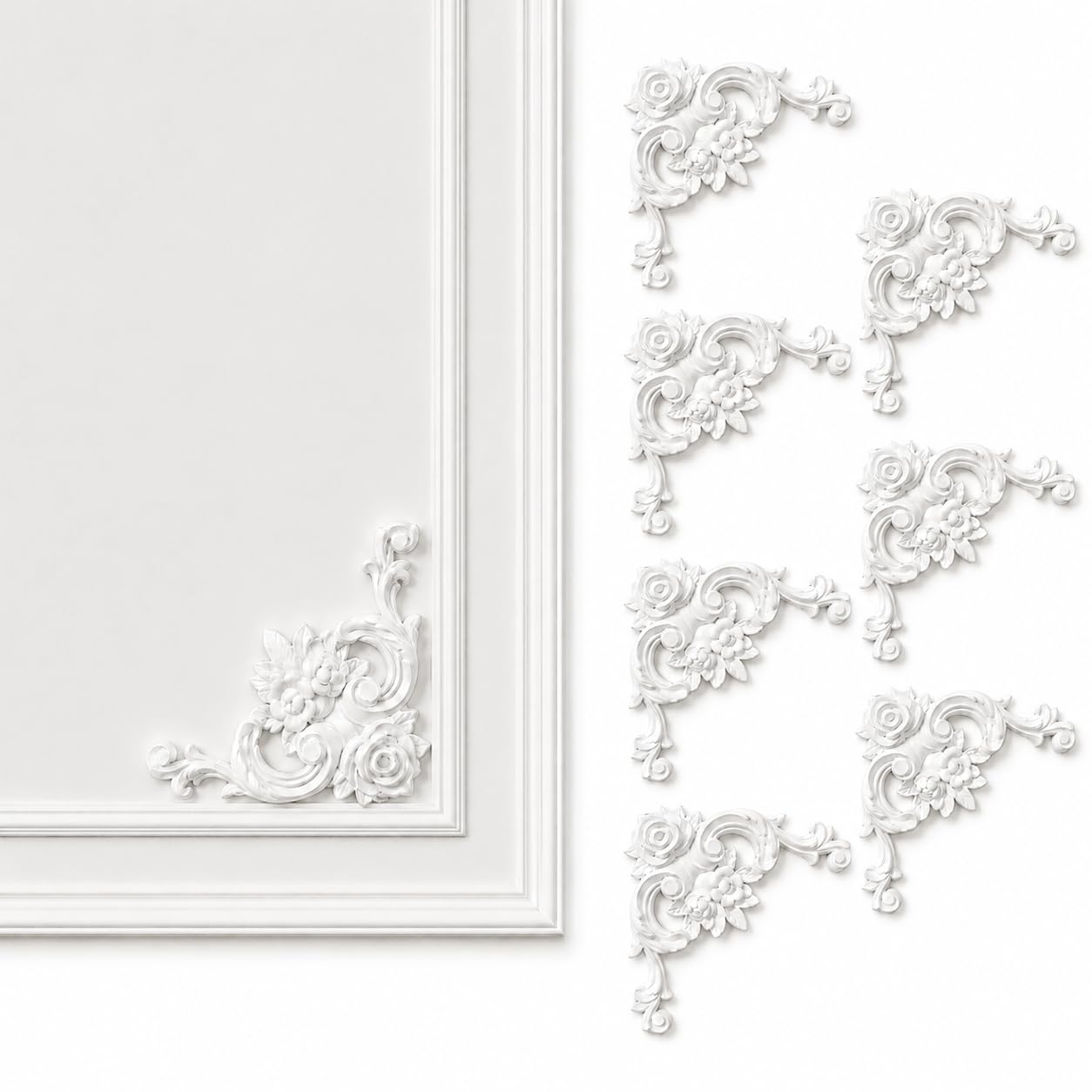 PU Modanatura Angolare da Parete Pannelli Angolari per Pareti Soffitto 13cmx13cm,8 PCS