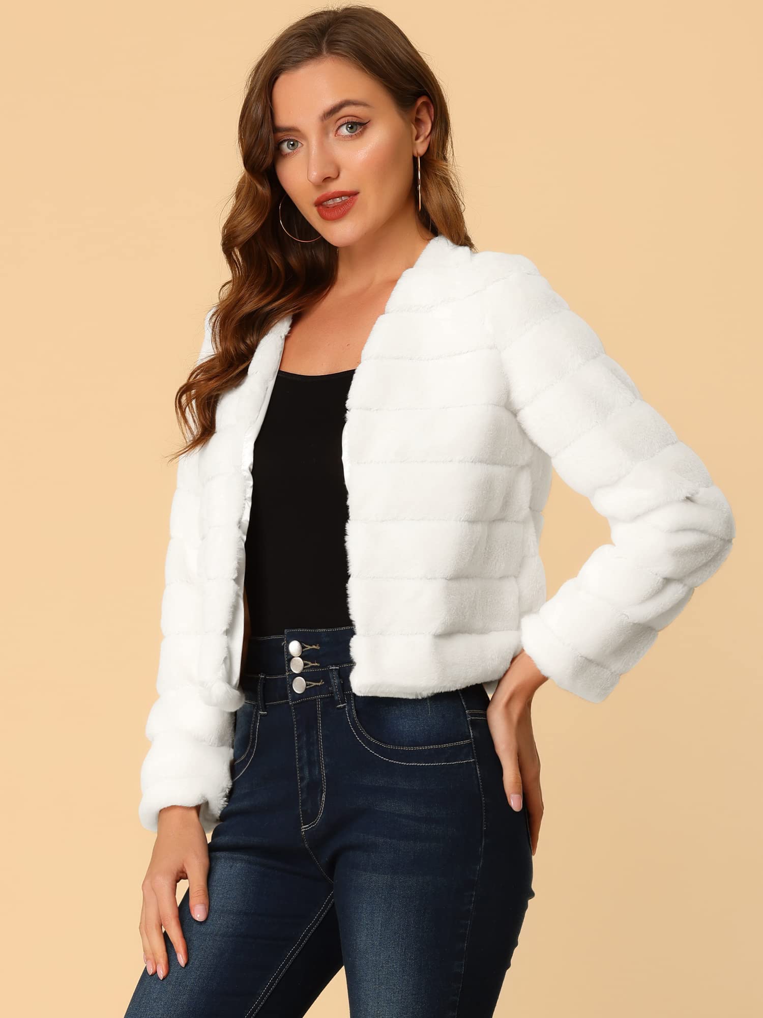 Allegra K Damen Casual Coat Cropped (1er Pack)