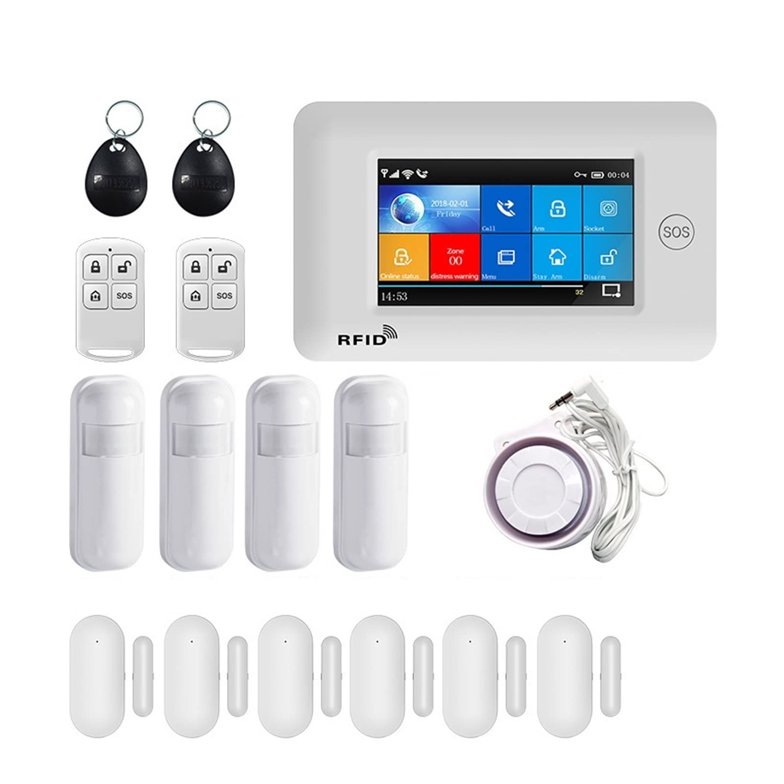 CUDTAPI TUYA Smart Security Alarms For Home Wireless Alarm APP Remote Control Compatible(G)