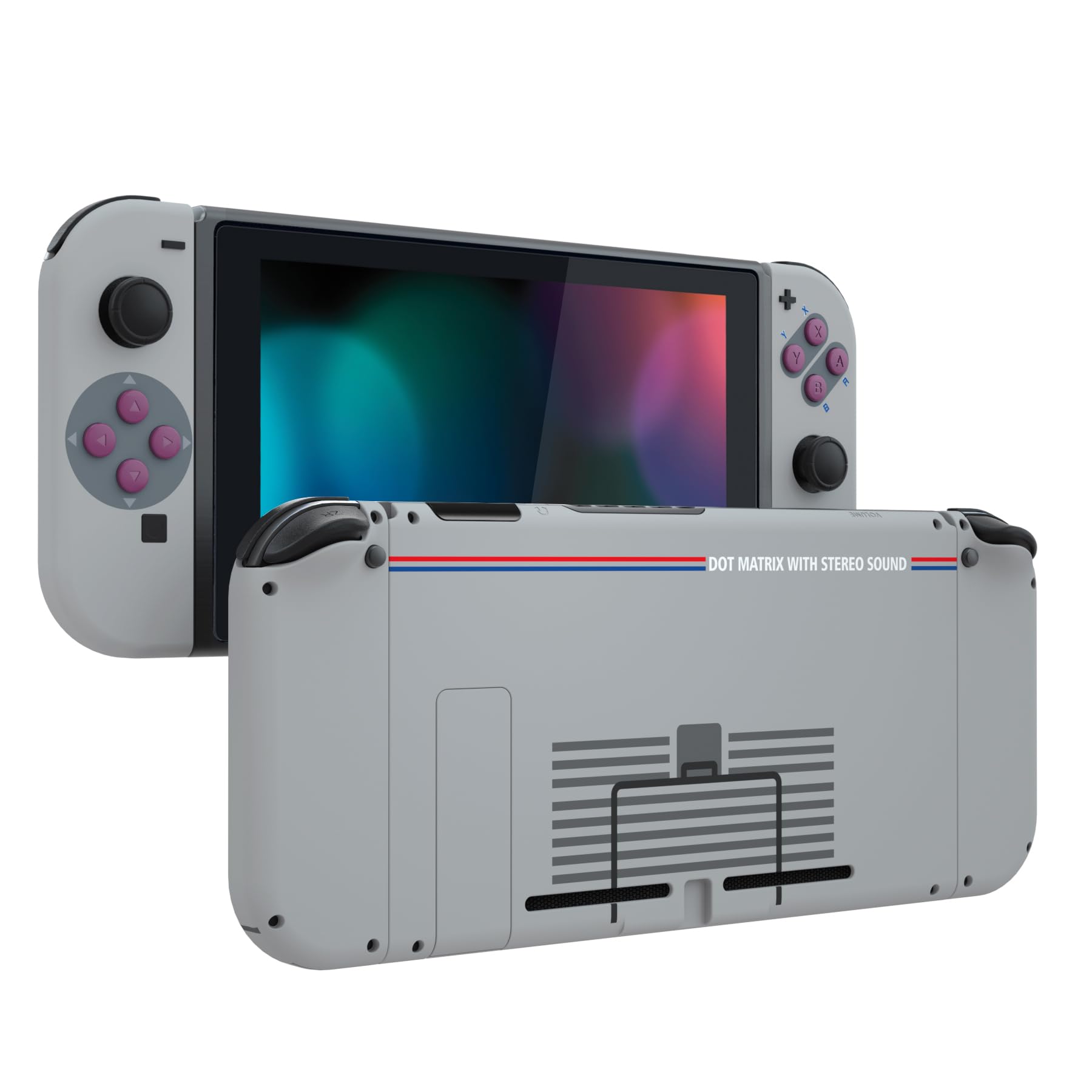 eXtremeRate Carcasa para Nintendo Switch Funda Protector para Nintendo Switch Consola Joycons Control Accesorios Shell Placa de reemplazo con Botones(Clásico 1989 GB DMG-01)