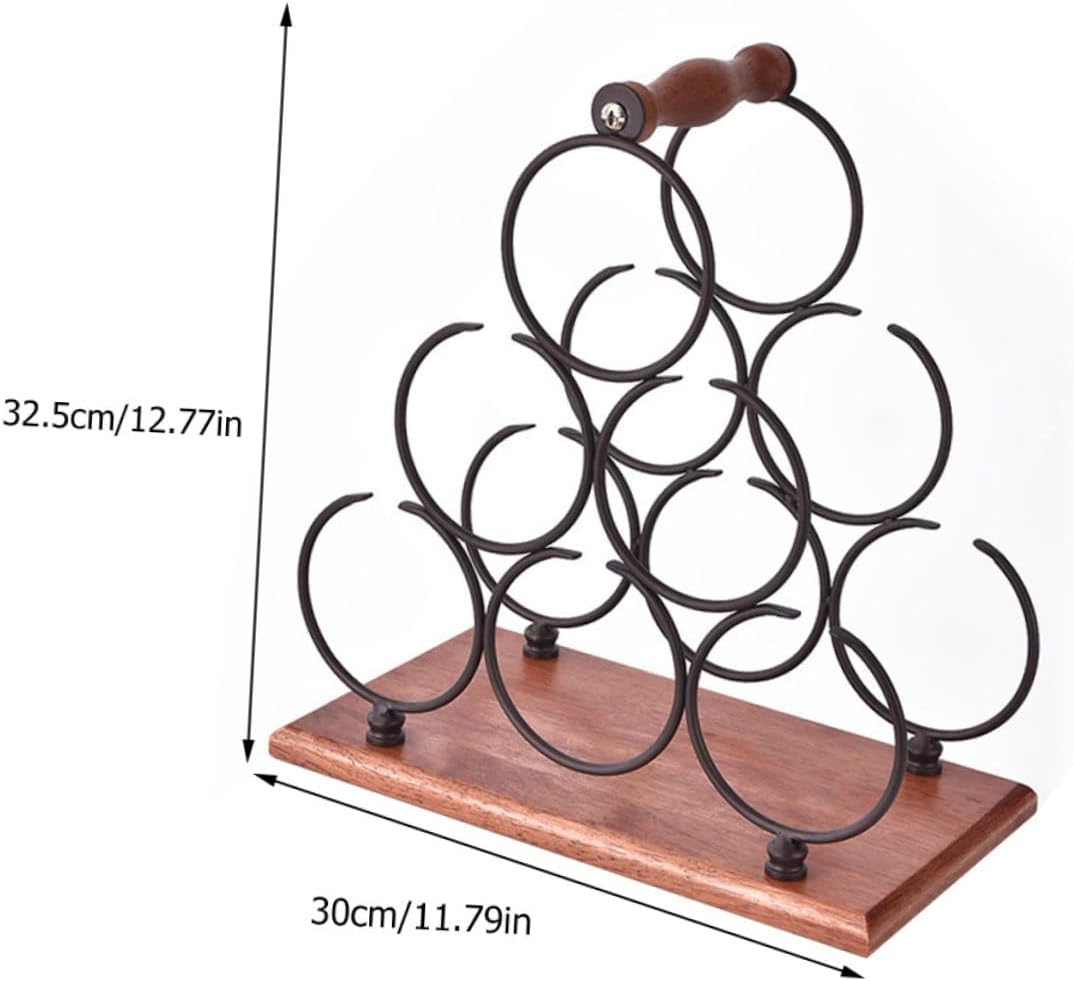 Creative European Style Iron Red Wine Rack for 6 Bottles Sturdy Wine Storage Display Stand for Home Bar and Kitchen Decor