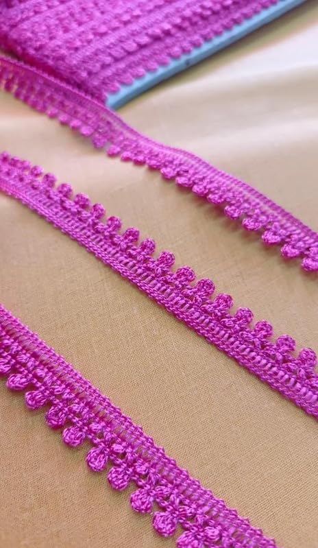 Bundi Lace 23 Meters for Suits, Dupattas & Saree Decoration Pink Free Size 1