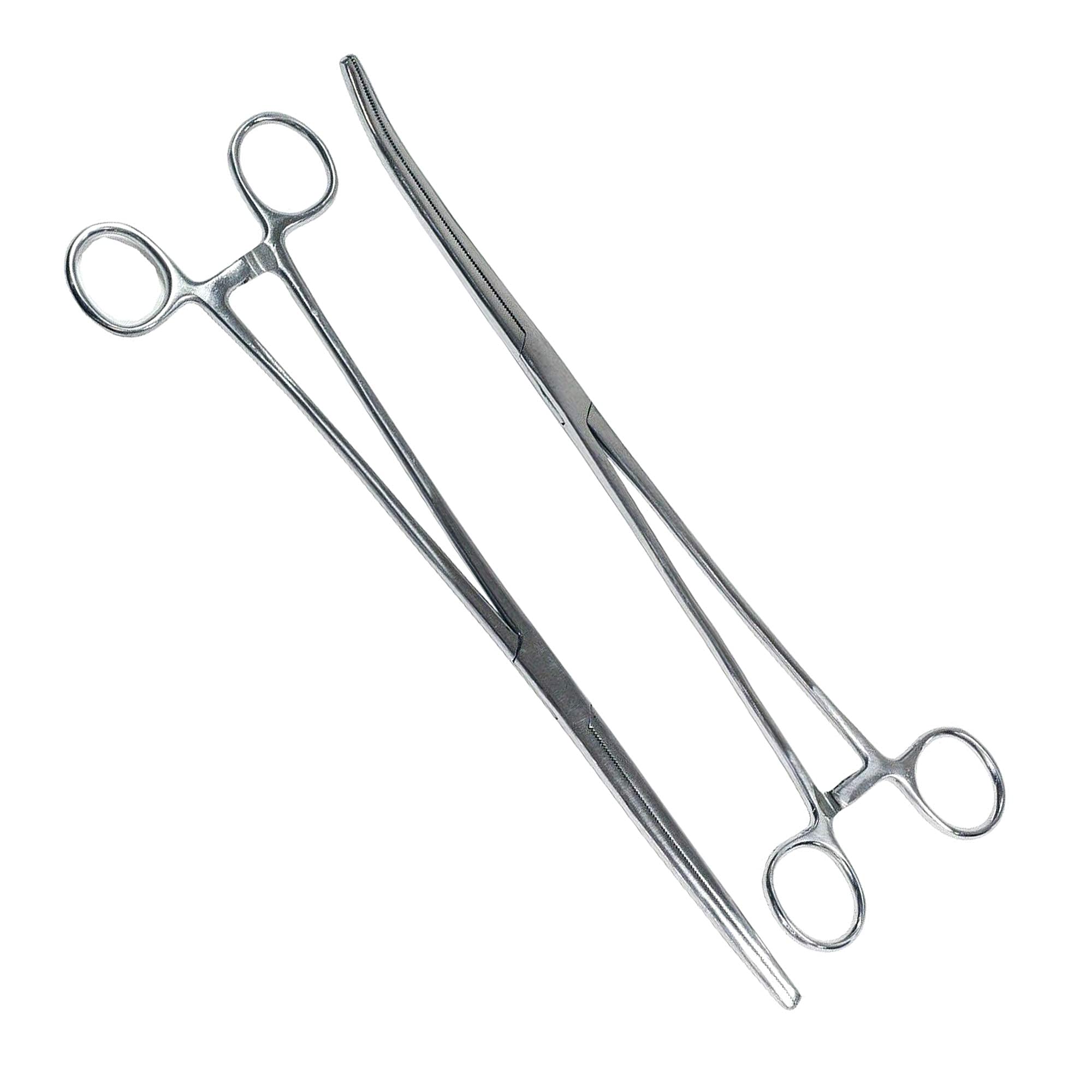 2-Piece Curved & Straight 9" Hemostat Set - Stainless Steel Locking Tweezer Clamps - Ideal Hemostats for Nurses, Fishing Forceps, Crafts and Hobby
