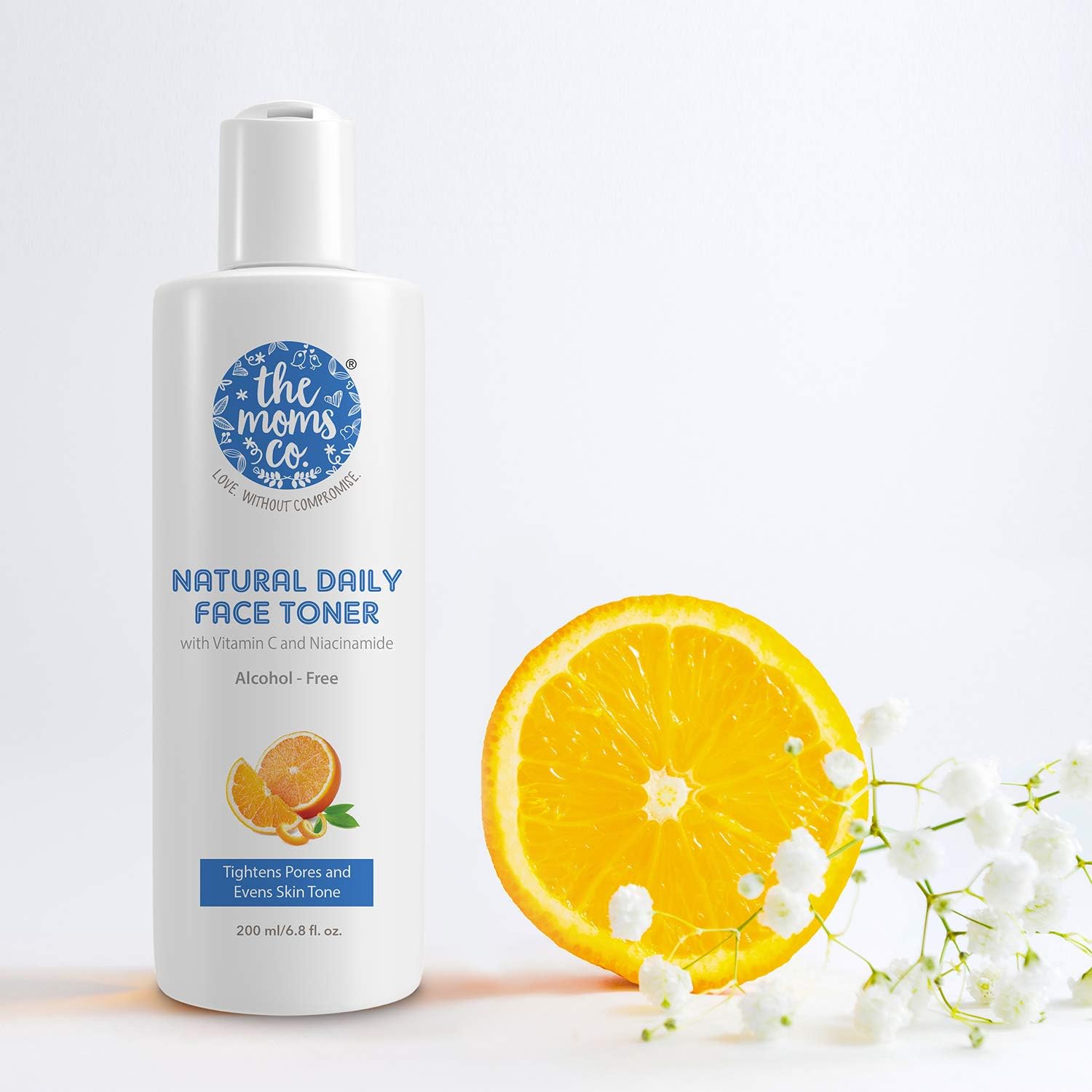 The Moms Co. Natural Daily Vitamin C Face Toner l Enriched With Niacinamide, Green Tea & Aloe Vera | Alcohol-free Formula | Tightens Pores, Evens Skin Tone, Hydrates Skin, Maintains PH Balance (200ml)