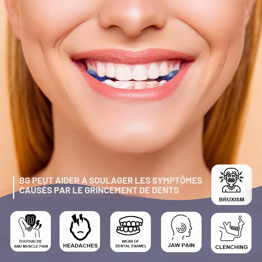 KOHEEL BG Gouttière Nocturne Ajustable Anti-Bruxisme, Gouttières Dentaires Sans Ébullition contre le Grincement de Dents, Lot de 2 (Mince)