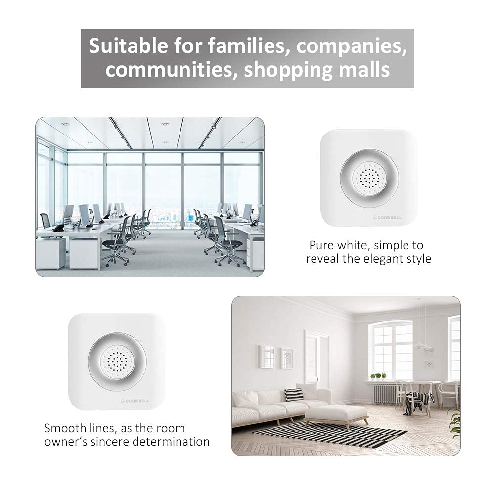 Timbre con cable, timbre de puerta de 12 V CC con alarma de timbre de puerta musical Dingdong, timbre de puerta decorativo moderno para el de control de acceso de la oficina en el hogar