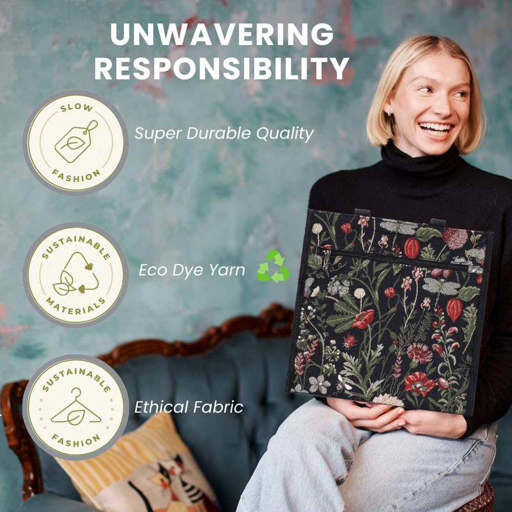 Signare Floral Shopping Tote Bag with Garden Flower Pattern