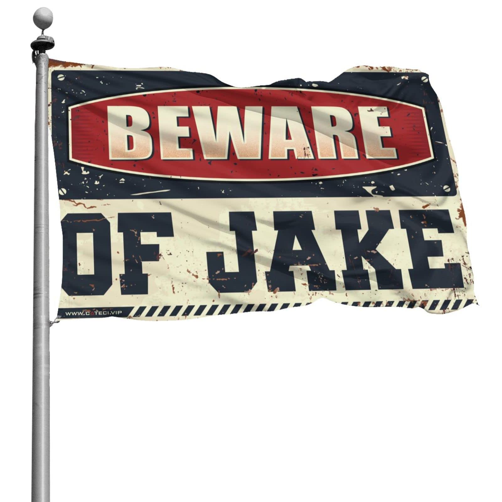 Drapeau pour fille graphisme Beware of Jake impression nette banniere géante 152x244cm pour dortoir