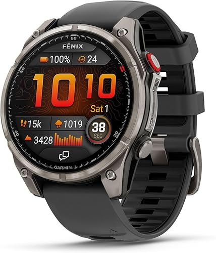 Vista 2 de Garmin Fenix 8 Pro AMOLED Sapphire (47mm, Titanio/Grafito) Reloj inteligente multideporte GPS con pantalla táctil de 1.4”, Tecnología inReach