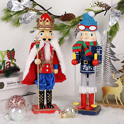 image for Joliyoou Christmas Nutcracker Figures, 14 Inch Wooden Nutcracker Ornam