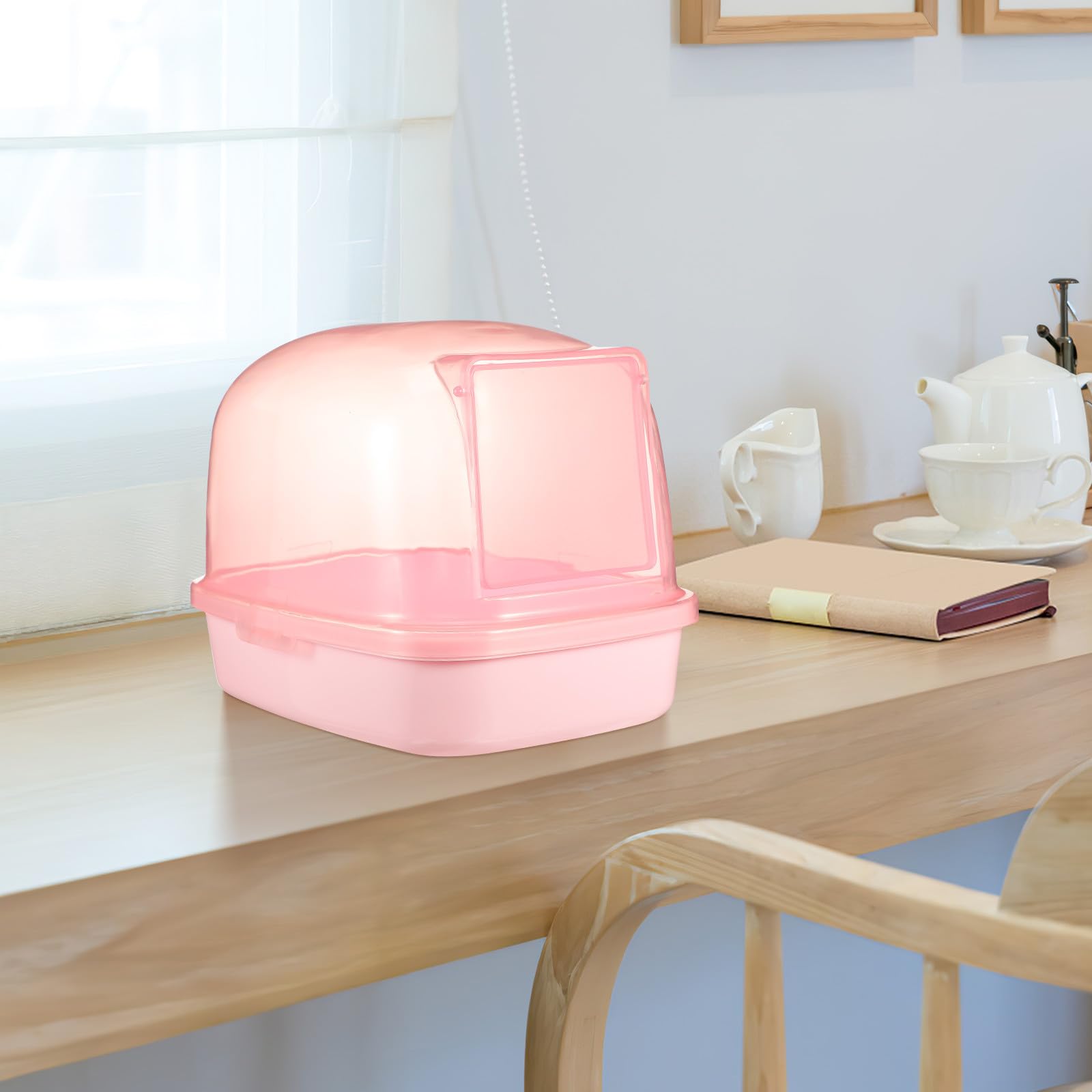 Toddmomy Transparente Chinchilla Sandbadewanne aus Kunststoff in Rosa