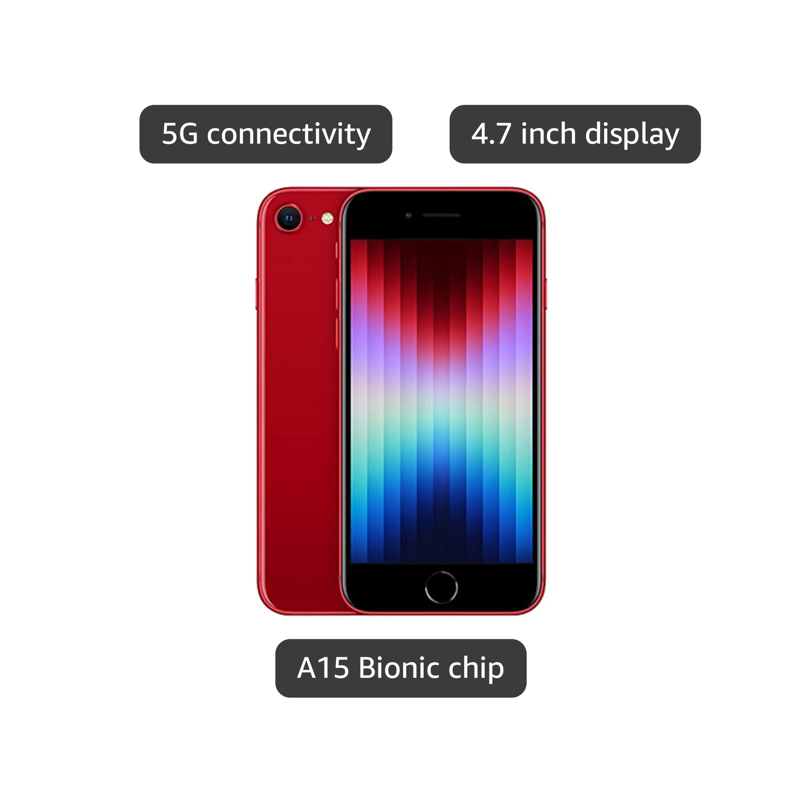 Amazon.com: Apple iPhone SE 3rd Gen, 128GB, RED - AT&T (Renewed