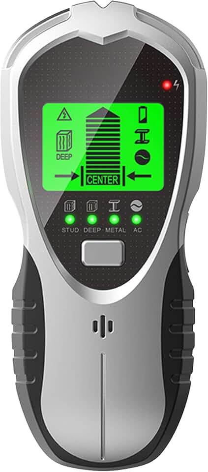 Moniss Localizador de vigas Scanner de parede 4 em 1 Detector de metais digital multifuncional Detector de parede portátil Centro de localização com tela LCD para vigas de madeira Decoração de pinos de fios CA