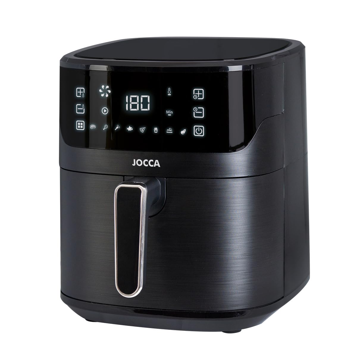 JOCCA - Freidora de Aire Caliente 6,5L| Freidora Sin Aceite| Air Fryer| Temporizador| Temperatura Ajustable| Cocina Sana| (Negro) Cocción Sin Aceite | Apagado Automático
