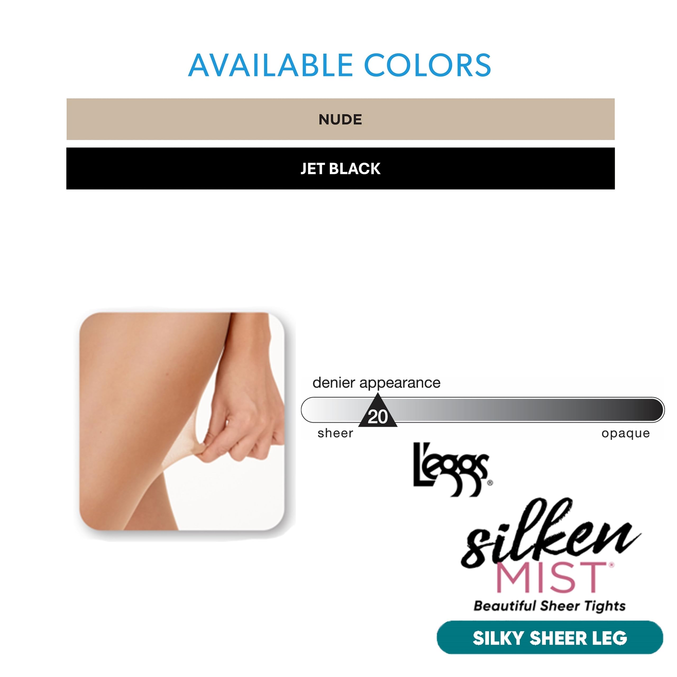 L'eggs Silken Mist Silky Sheer Women's Tights, Control Top, Sheer Toe