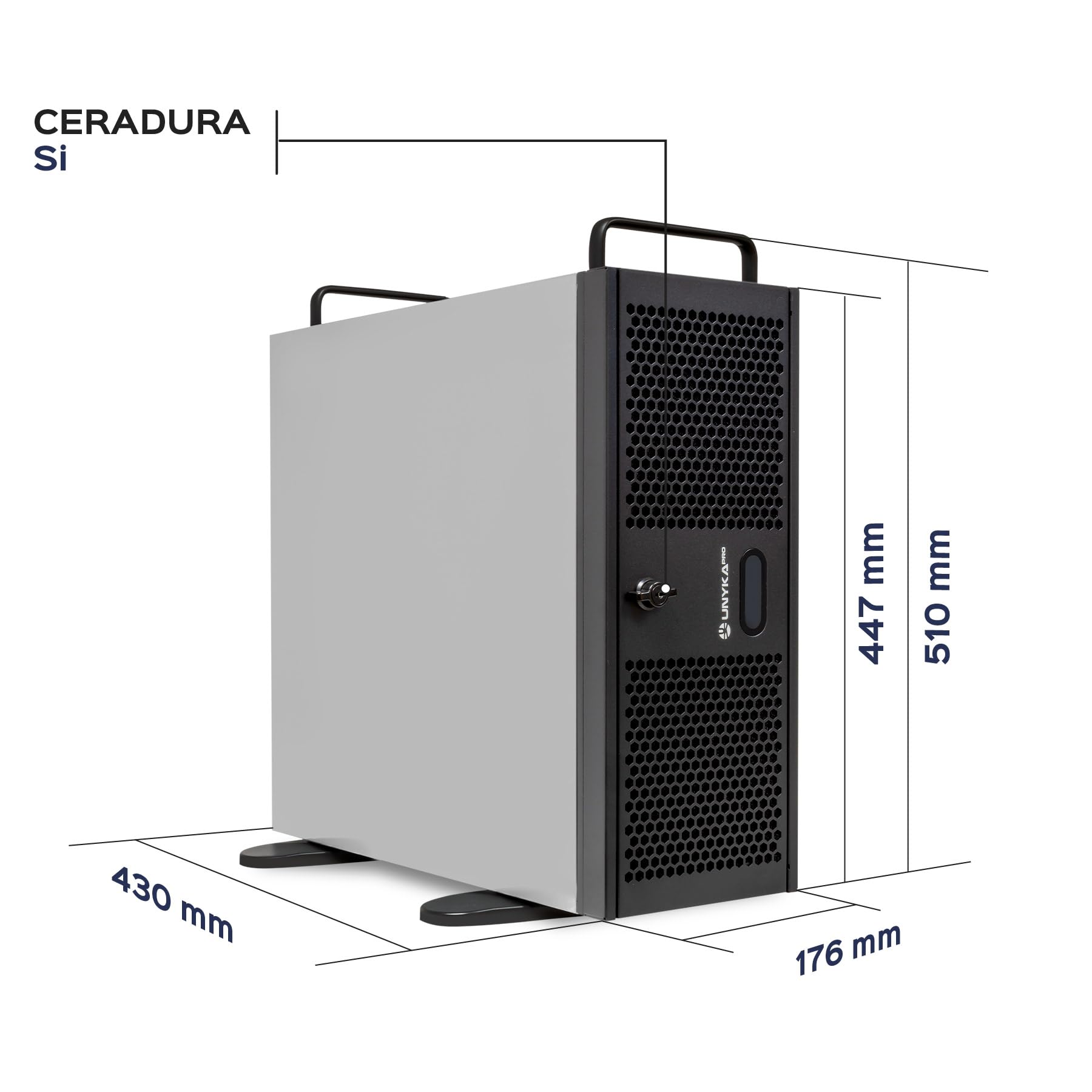 UNYKAch Scatola Rack UK4339V Formato 4U 19", compatibile con refrigerazioni liquide da 360 mm (supporto incluso), chiusura con chiave, 1 USB 3.0, 1 USB Type-C e gambe per posizionarlo in verticale