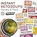 Wild Zora Instant Keto-Friendly Soups 5-Pack Variety, Broth Made with Grass-Fed Beef, Free-Range Chicken, and Vegetables, Gluten-Free, Low Carb, No Added Sugar, Flavorful Pantry Staples - 0.5oz/13g