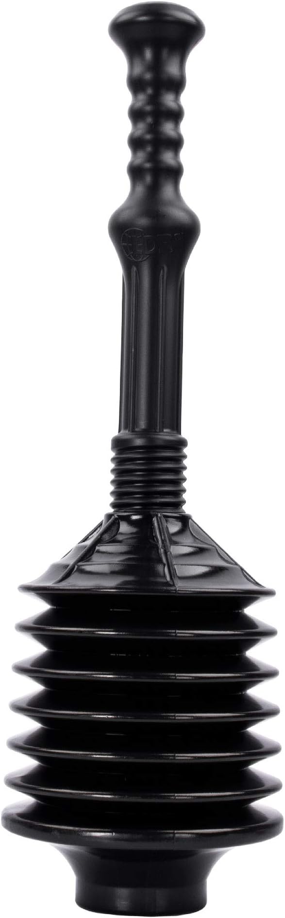 VETTA Professional Bellows Accordion Toilet Plunger, High Pressure Thrust Plunge Removes Heavy Duty Clogs from Clogged Bathroom Toilets, All Purpose Commercial Power Plungers for Any Bathrooms, Black