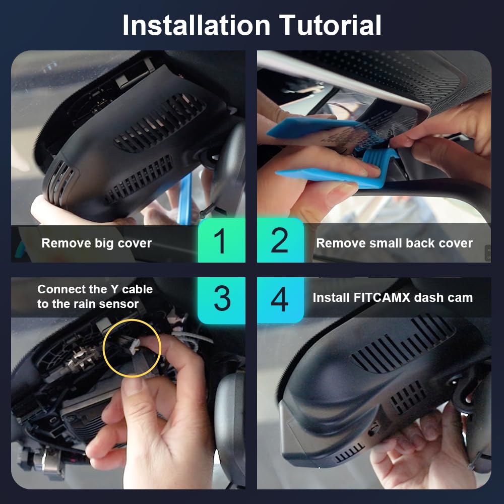 Fitcamx Dashcam Car Front Rear 2160P+1080P kompatybilna z Mercedes-Benz A i CLA Class 2024 2025 2026 facelift HD2-6609, OEM Dashcam 4K UHD Video WiFi, Loop Recording, G-Sensor, WDR, karta 128GB
